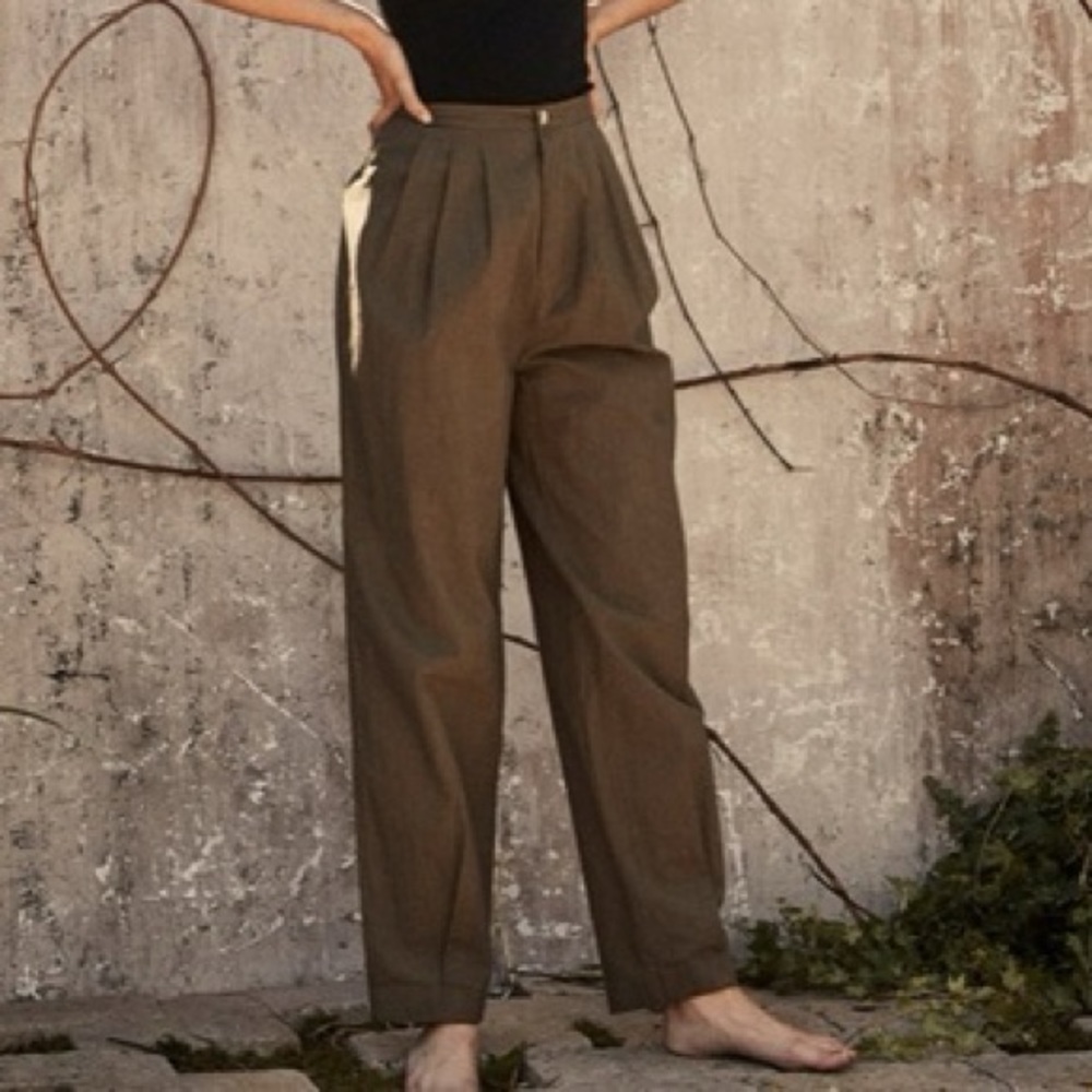 Doen Brown High-Waisted Pants